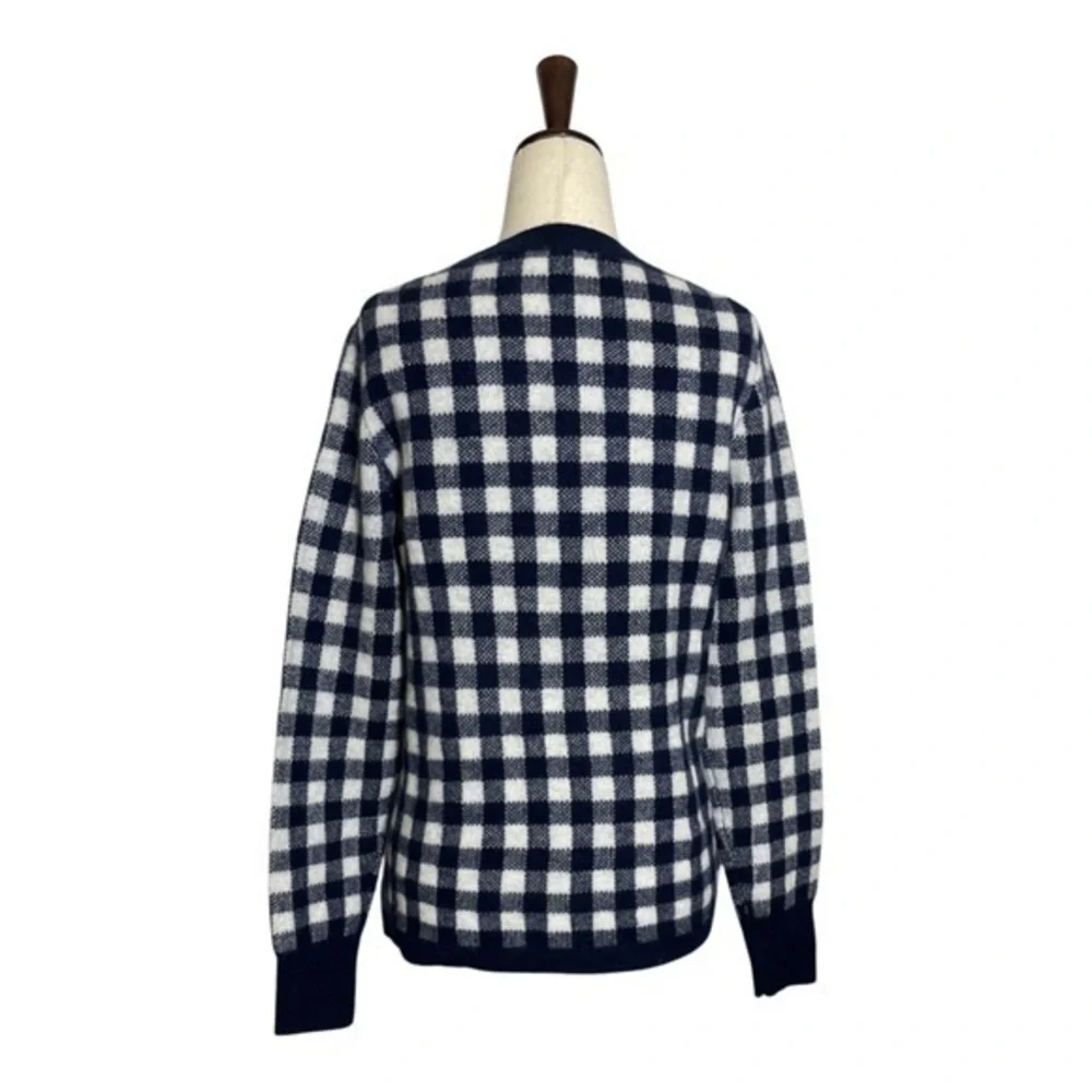 J.Crew • Gingham Checkered Cashmere Sweater S ASO Wednesday Addams